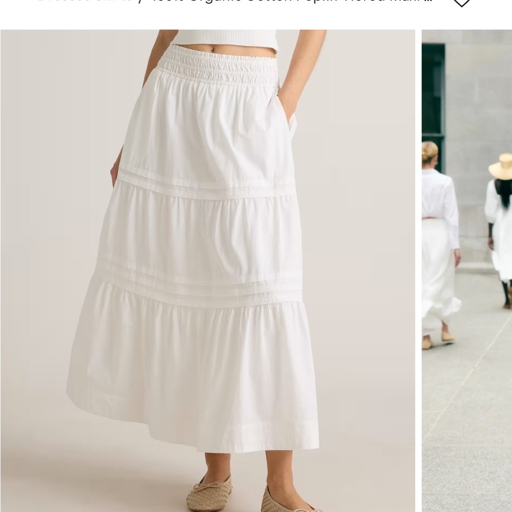 Quince White Midi Skirt